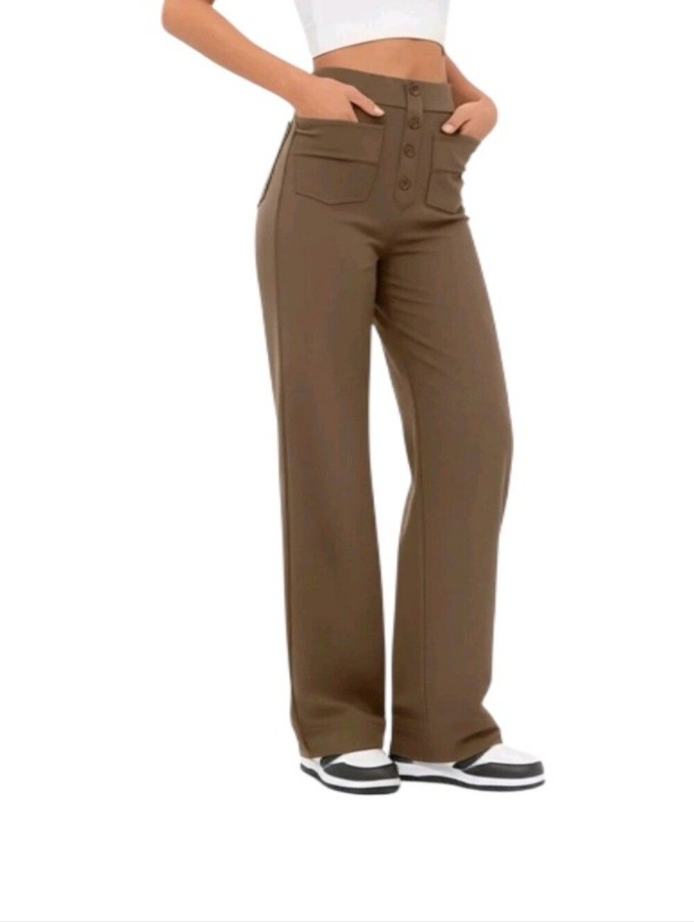 HALARA Wide-Leg High-Rise Stretch Pants-NWT